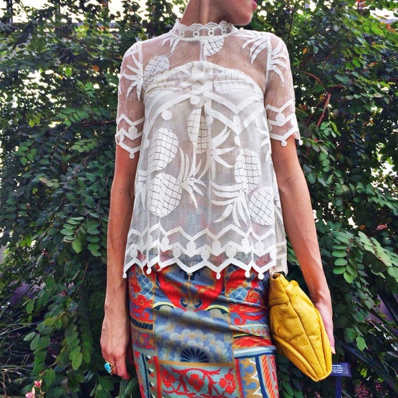 Anthropologie Maeve Pina Lace Top 0 - Picture 1 of 11